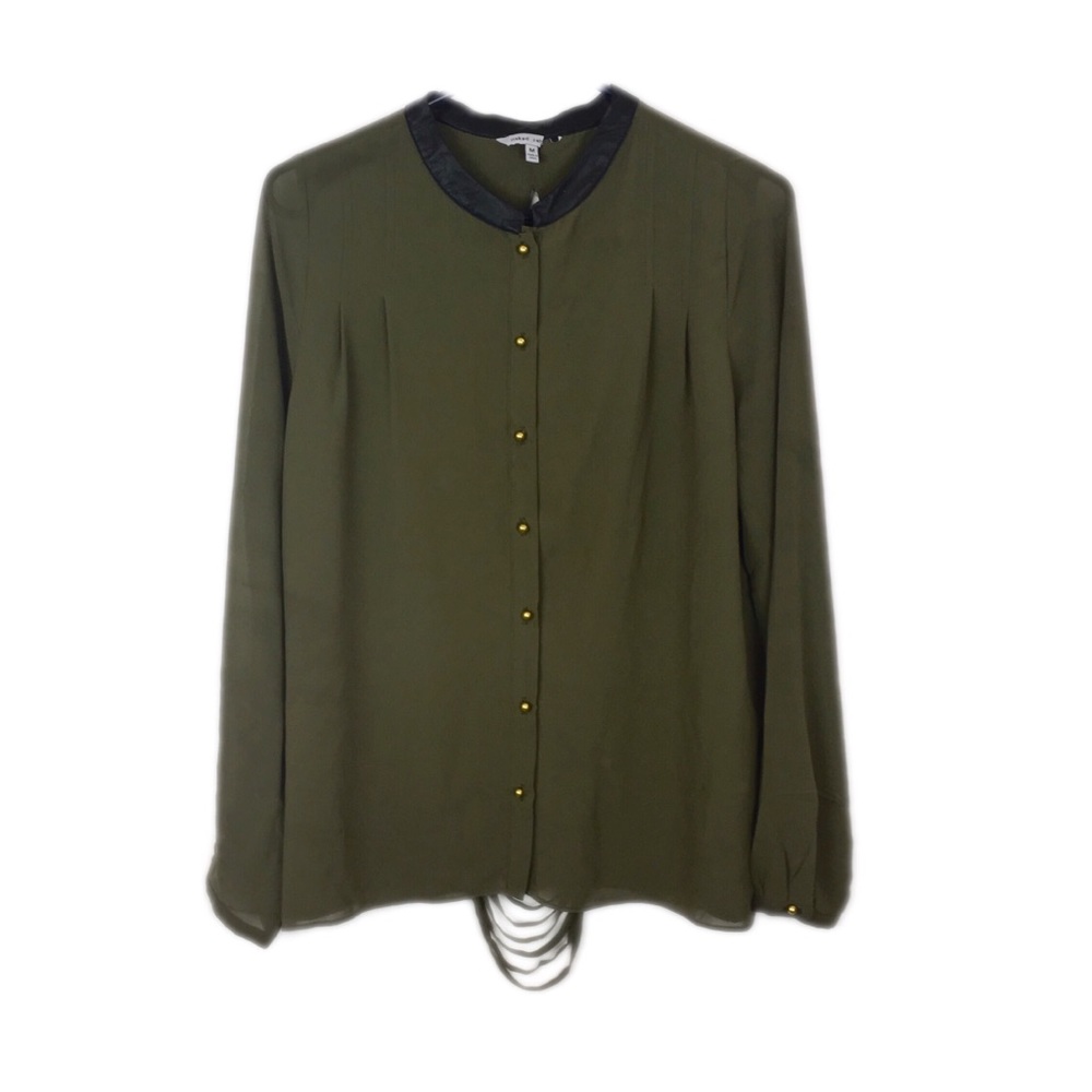 Naked Zebra Green Ribbed Distressed Top - E75